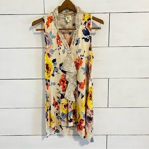 Anthropologie Weston Wear Sleeveless Floral Tunic. Size Medium.